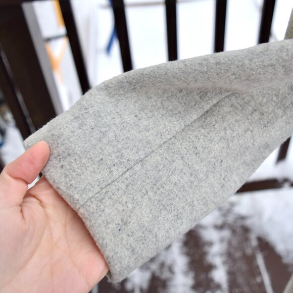 90% Wool Blend Gray Brushed Coat - Picture 5 of 8